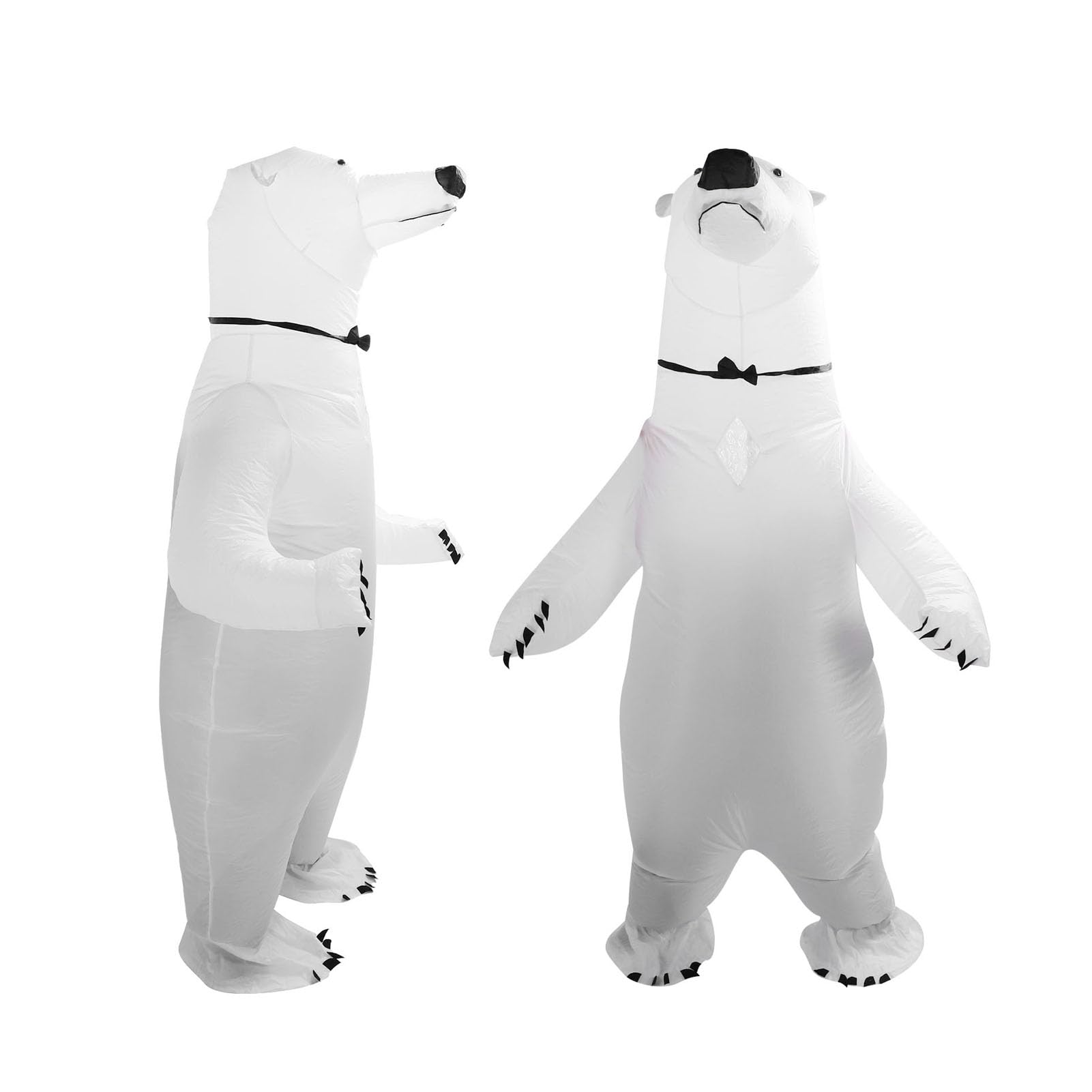 Luqeeg Disfraz de Oso Polar Hinchable, Disfraces de Oso Polar de Navidad con Costuras Reforzadas, Disfraz Hinchable Halloween, Divertido Mono de Oso Blanco para Navidad Halloween Cosplay