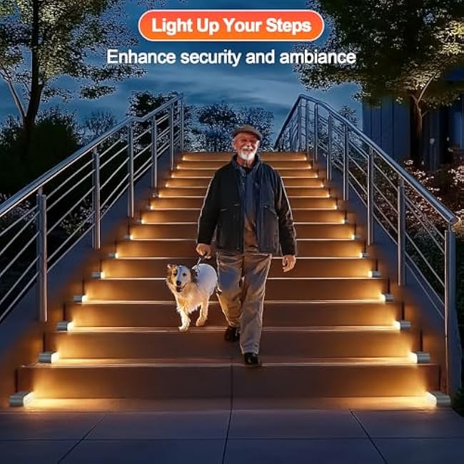 Solar Step Lights Stair Light Warm White Light