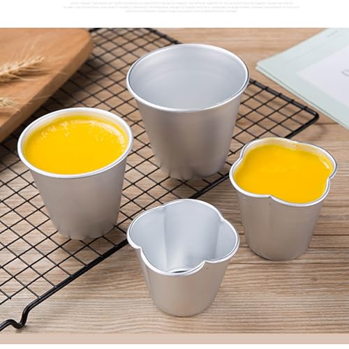 image for QJFCare 6 Pcs Popover Pan, Aluminium Pudding Tin Cup Baking Maker, Ind