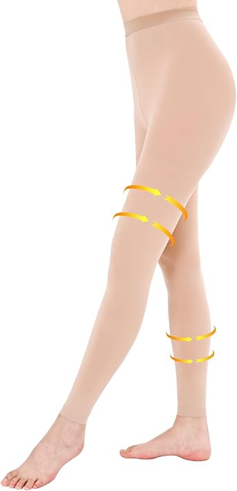 20-30mmHg Compression Leggings for Women & Men, Medical Graduated Compression Pantyhose, Waist High Compression Stockings for Varicose Veins Edema Flight