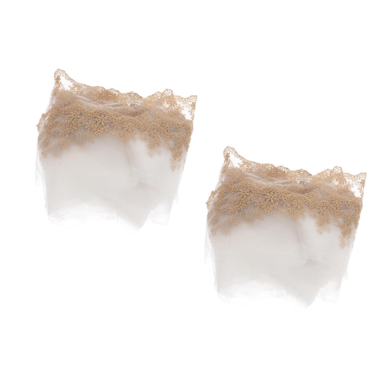 Ruban de dentelle dorée en tulle brodé d'une finition de prestige pour couture