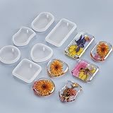 Joytey 6 PCS Pendant Resin Moulds Heart Silicone Mould Necklace Keychain Silicone Resin Moulds Ornaments Making molds Pendant Epoxy Moulding for DIY Art Crafts Jewellery Making Kit Resin Casting - Image 1