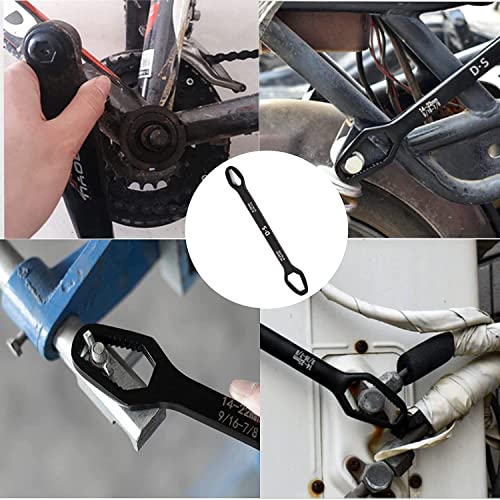 Ywhwxb Double Ended Multifunctional Universal Wrench, 5/16”-1/2”, 9/16”-7/8” Self-Tightening Wrench, Chrome Vanadium Steel Repair Tool #TOP6