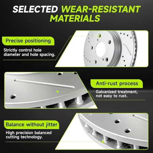 UIU Front Brake Kit 6PC Compatible with 2011-2020 Ford F-150 5.0L V8/3.5L V6, 2010 F-150 5.4L/4.6L V8 Replace 54153 D1414 Geomet Coated 349.9mm 13.78"in by UIU - Used condition - Image 4