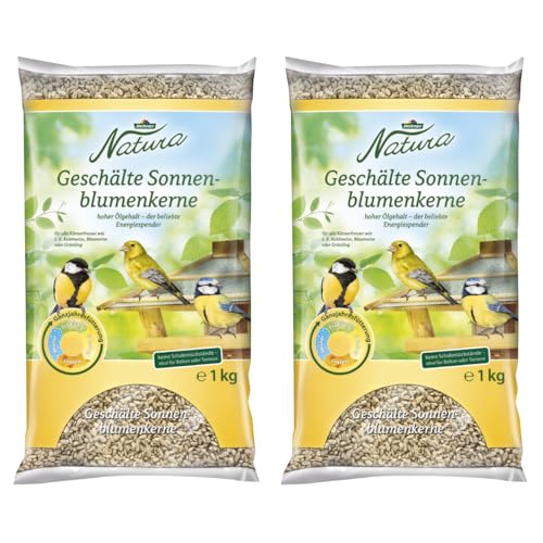 Dehner Natura Premium Nourriture pour Oiseaux Sauvages, graines de Tournesol décortiquées, 1 kg (Lot de 2)