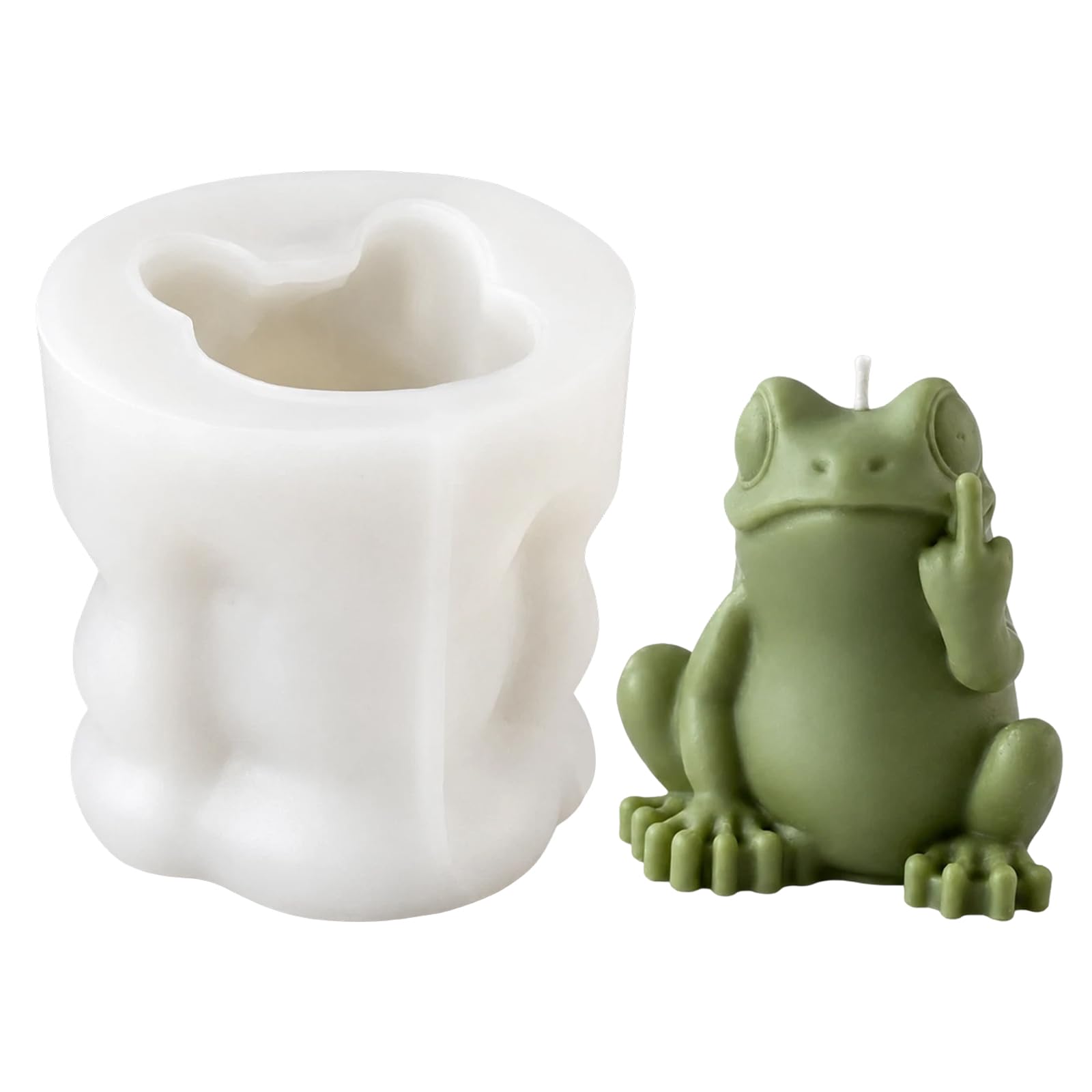 Frog Candle Moulds, 3D Animal Frog Silicone Mold for DIY Candle Making Polymer Clay Craft Resin Casting Home Decoration, Easy-to-Demold Silicone Epoxy Resin Moulds, Funny Candle Making Kits Gifts