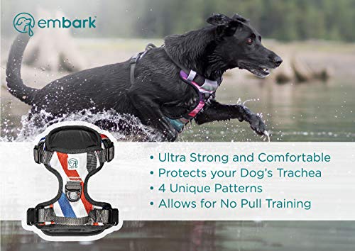 Embark Urban Dog Harness, Easy On and Off with Front and Back Leash Attachments & Control Handle - No Pull Training, Size Adjustable and Non Choke (Small, Multi)