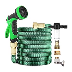 Tuinslang Tuin Watergevende slang, telescopische flexibele carwash slang met schuimtank spray set geschenk (Color : Light Grey, Diameter : 1/2”)