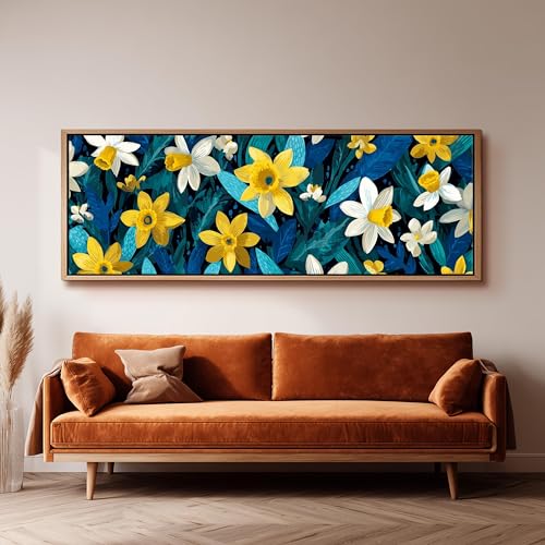 Impression florale de jonquilles grand format panoramique luxe - 2
