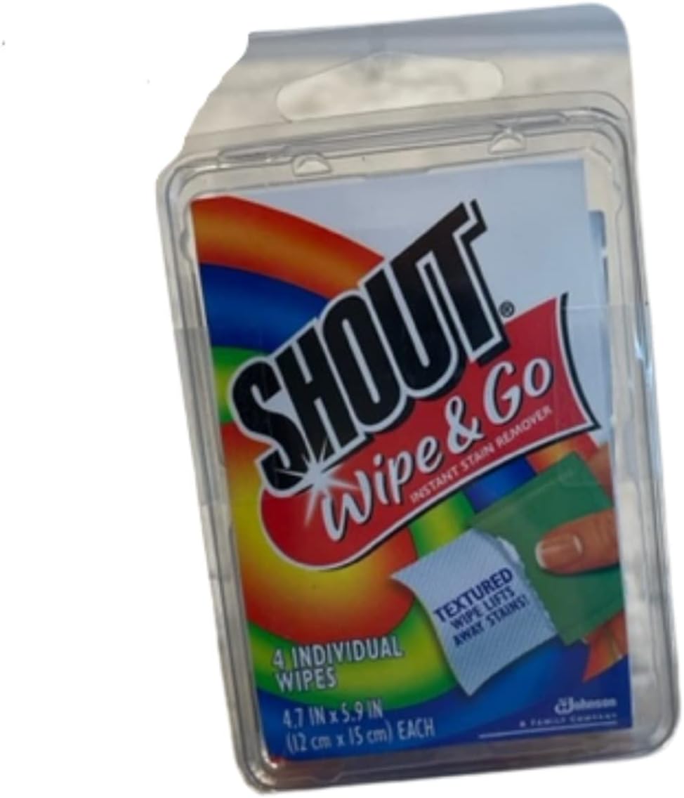 Shout Wipes Portable Stain Treater Towelettes Pack of 2