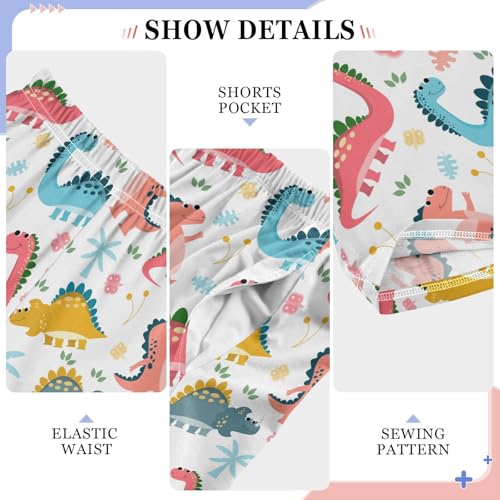 Dinosaur Butterfly Tree Boys Long Pants Soft Trousers Elastic Waist Kids Lounge Bottoms with Pockets S-XL4