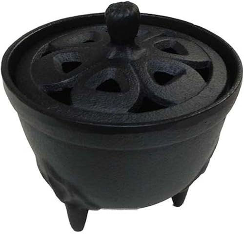 Quemador de incienso de pétalos de loto negro de hierro fundido