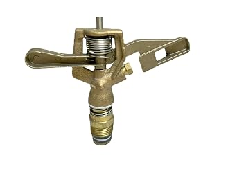 1/2Inch Full Brass Impact Sprinkler Head Adjustable 0-360Degree,Rotation Water Sprinkler Head for Garden Irrigation 1/2,Multicolored