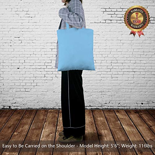 Image of TOPDesign 12-Pack Economical 16 inchx15 inch Baby Blue Cotton Tote Bag, Lightweight Medium Reusable Grocery Shopping Cloth Bags, Suitable for DIY, Advertising, Promotion, Gift, Activity
