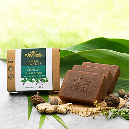 Image of Luxury Ayurvedic Tulsi & Triphala Soap | Handmade Bathing Bar - 125g