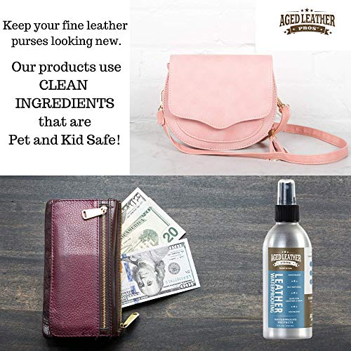 Aged Leather Pros Leather Waterproofing (8 oz) for Suede, Nubuck, and Any Leather | Protects Purses, Shoes, Jackets, Couches, Auto Interior, Saddles and Much More - Thumbnail 3