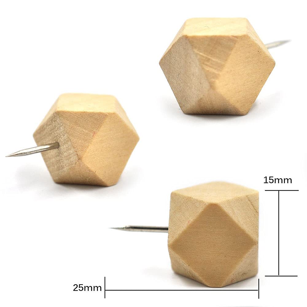 Lot de 9 punaises en bois de diamant avec boîte de rangement pour la maison, le bureau, l'école