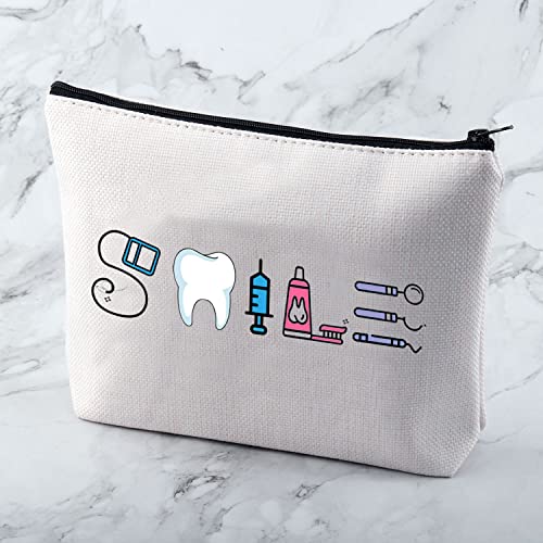 Image of MNIGIU Dental Assistant Gift Funny Dentist Gift Dental Smile Cosmetic Bag Dental Student Gift Dental Hygienist Gift