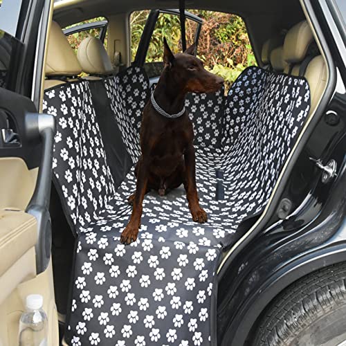 PJDDP Funda Perros Coche, Cubre Asientos Coche De Perros, Protector Coche Perros, Impermeable Y Resistente,Alfombra De Asiento Coche Perro De Estilo Hamaca con Ventana De Malla Visible,Negro Cover