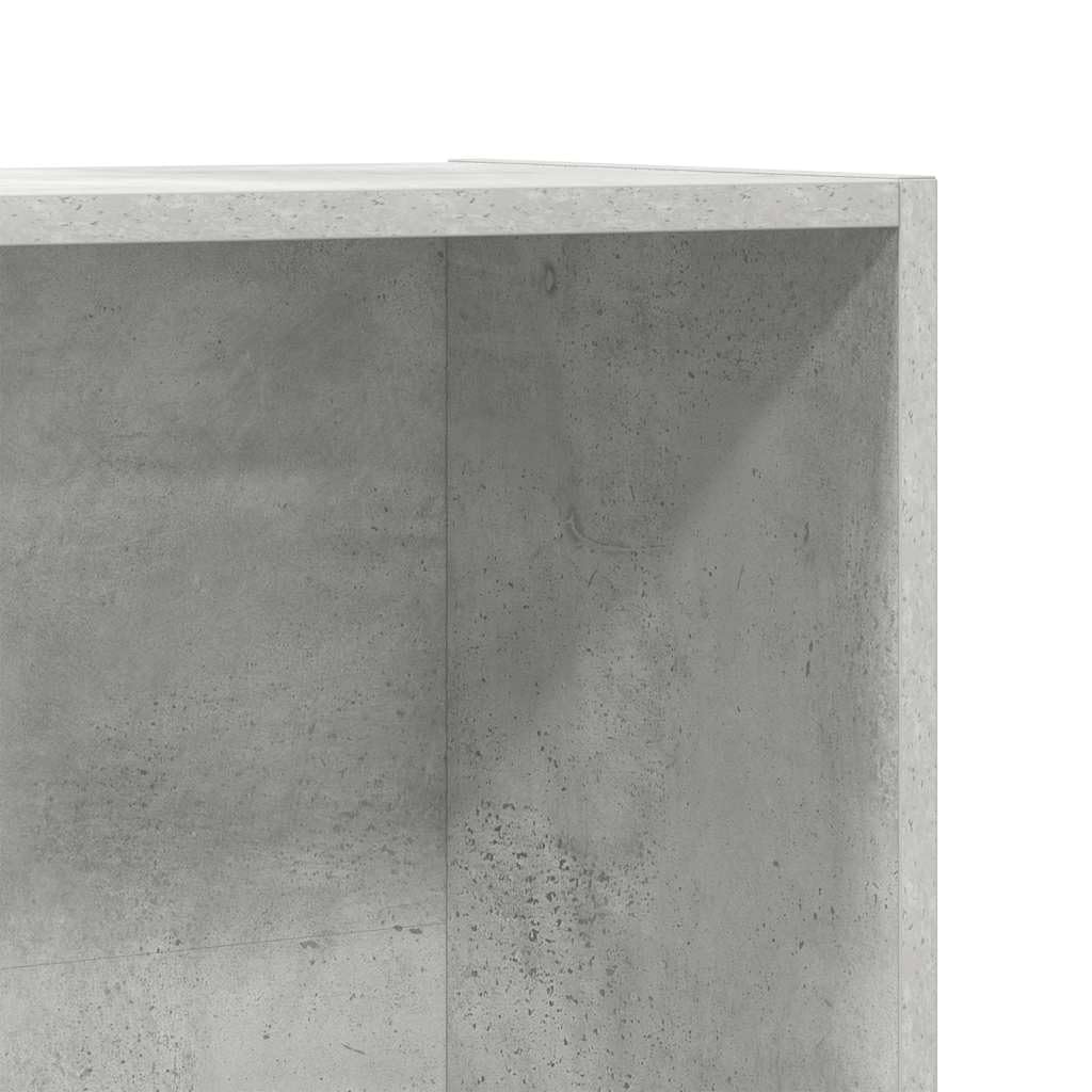 Biblioteka 8 przegródek Szary Beton 66x30x130 cm Drewno Ingenierie | Półka na książki Czasopisma DVD, zastosowanie poziome lub pionowe, łatwy montaż