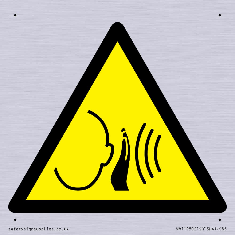 W038 Warning: Sudden loud noise Sign - 85x85mm - S85