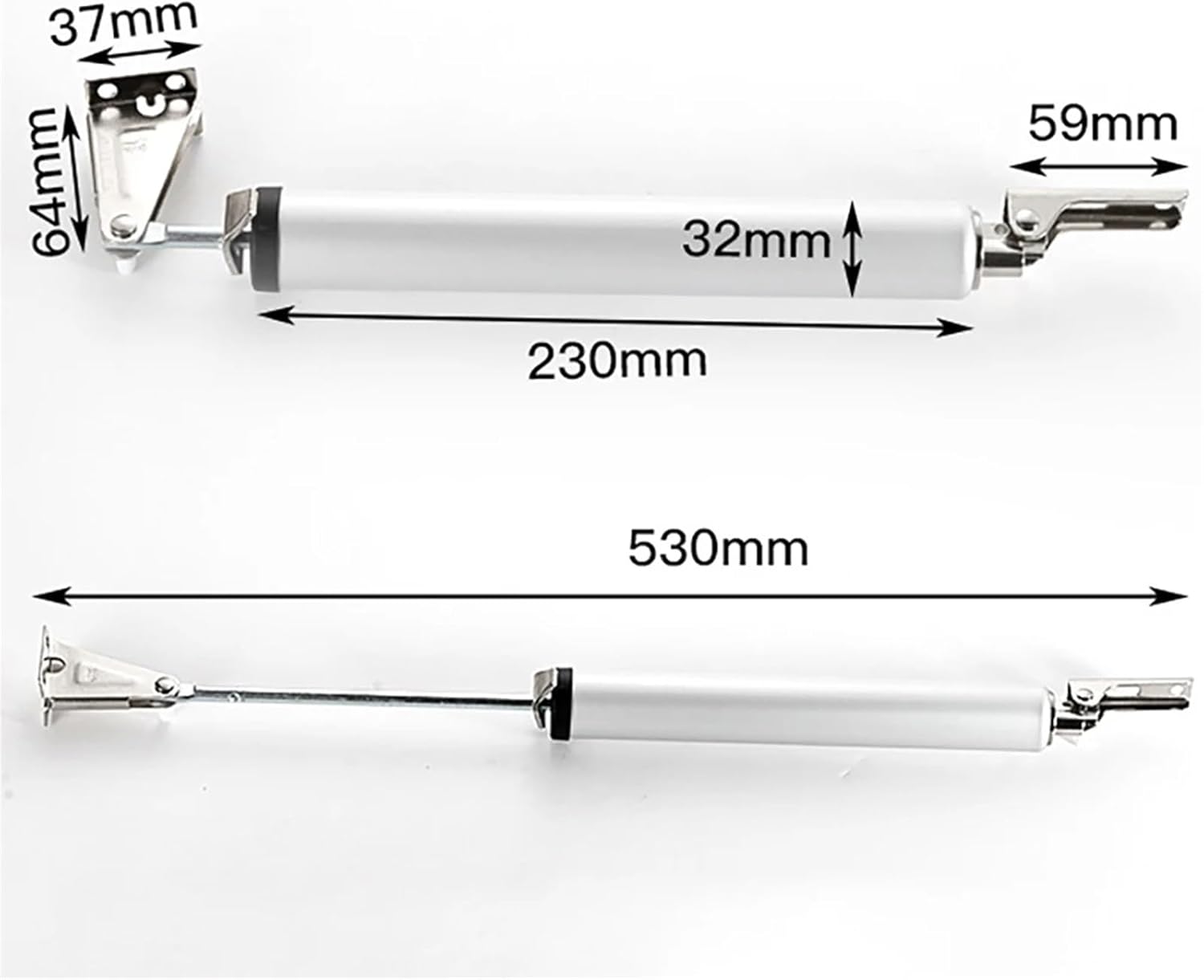 Automatic Door Closer, Aluminum Alloy Automatic Door Damper Slow Down Door Closer Silent Door Closing Equipment Furniture Hardware(Silver)