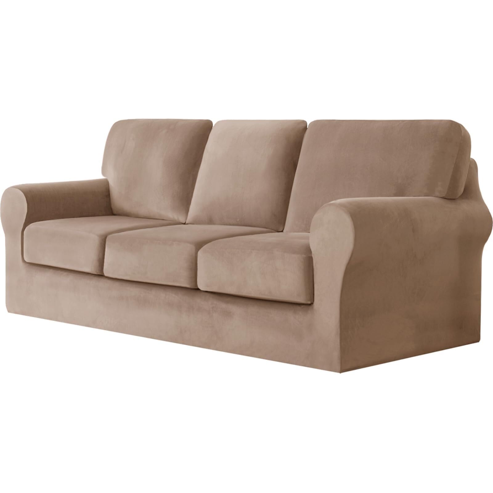 SDYdsgE sofa cover， Stretchy 2 Seater Sofa Cover with Separate Cushions and Backrest Covers Nero Fits 3 Posti(Grigio Marr.)