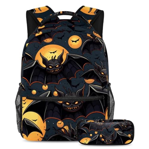 Sac à dos d'Halloween et trousse multicolore pour la rentrée des classes