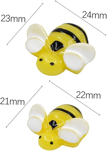 Miniatura 4 de NOLITOY 20 piezas de accesorios de bricolaje de abejas, mini abejas para pastel, adornos de micro paisaje, ornamento para niños, cabujones 3D,