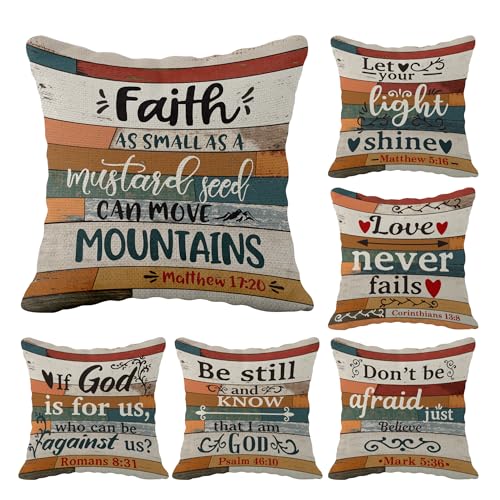 Scripture Art Vintage Linen Throw Pillow Case...