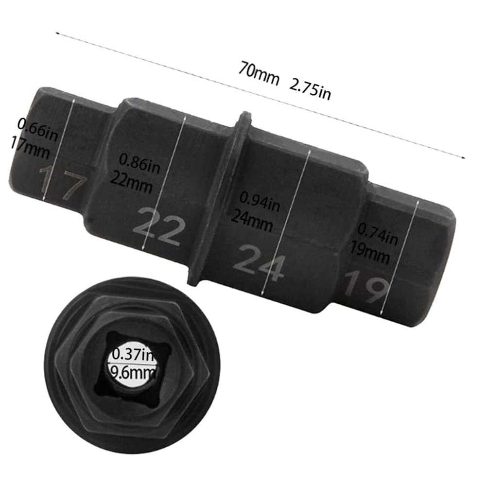 Attrezzo per Asse Esagonale Moto 17mm 19mm 22mm 24mm Adattatore per Presa Mandrino