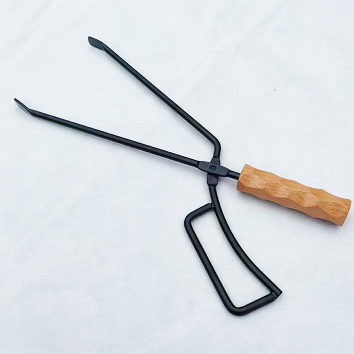 Pinze per Caminetto in Ferro e Legno, Log Tweezers per Barbecue e Attività Outdoor, Strumenti per Afferrare Carbonella e Legna Alta Durezza e Resistenza per Campeggio e Feste
