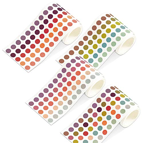 Doris Boutique us - Washi Tape, 2/4 Rolls of Adhesive Tapes Round Stickers Colorful Dots DIY Stickers Tapes Random Color 900/5000 Points (4 Rolls)