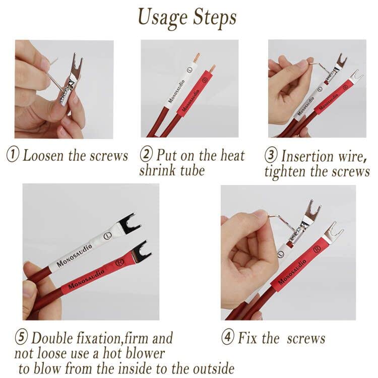 Miniatura 9 de Monosaudio 8 piezas de espada en Y de cobre puro y 8 tubos de disipación de calor, 1 llave hexagonal en forma de L + 8 tapones de plátano y 1 llave