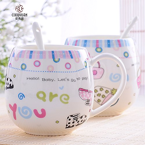 Creative Cup Mug Ceramic Cup Coffee Cup Couple Cups Bone China Cup Ceramic Cups, Beach Lovers Cup