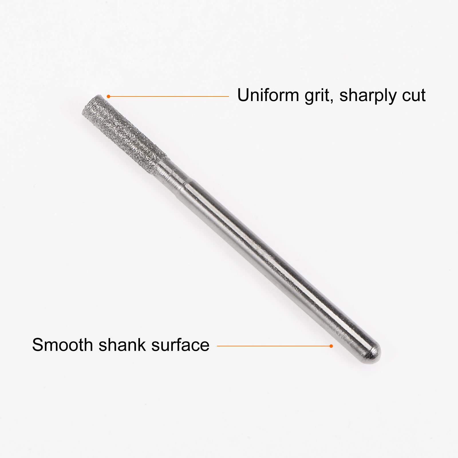sourcing map 30pcs Diamante Macinazione Frese Intaglio Bit 3mm Testa Cilindrica Montato Punto 1/8 Shank per Strumento Rotante