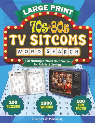 Large Print 70s & 80s TV Sitcoms Word Search: 100 Nostalgic Word Find Puzzles for Adults & Seniors! (Laugh...