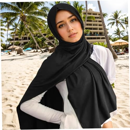 Jersey Hijab for Women Jersey Hijab for Women, Soft Breathable Modal Hijab, 67x28 Inch Long Black Hijab, Fashion Muslim Hijab Scarf for Women2