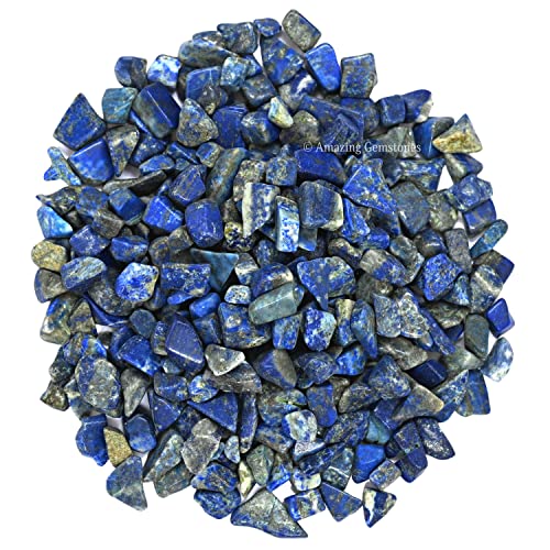 Image of Amazing Gemstone Lapis Lazuli Crystal Chips and Tiny Crystals - Aquarium Gravel Rocks, Bulk Fish Tank Gravel, Small Tumbled Stone Chips for Decoration (Natural AAA Grade Gemstones)