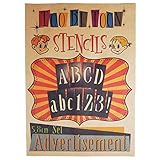 ステンシルシート アルファベット大文字・小文字＆数字セット Advertisement (5,8cm)
