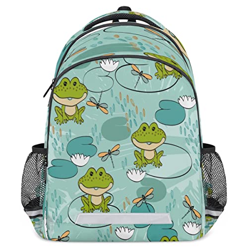 Sac à dos grenouille et libellule noir taille unique avec clip de poitrine pour enfant