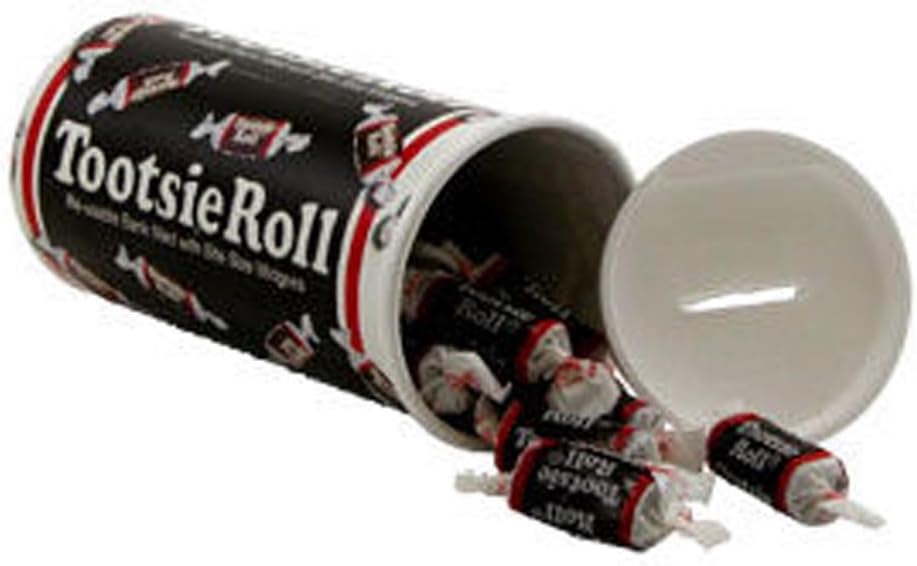 Tootsie Roll Bank, 120ml Re-usable Bank Filled with Midgees
