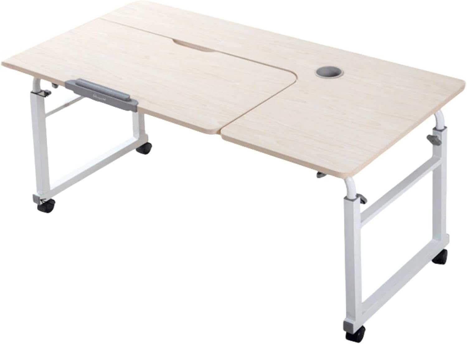 Escritorio móvil Ajustable para Cama con Ruedas y Espacio de Almacenamiento para Usar con computadora portátil en el Dormitorio.