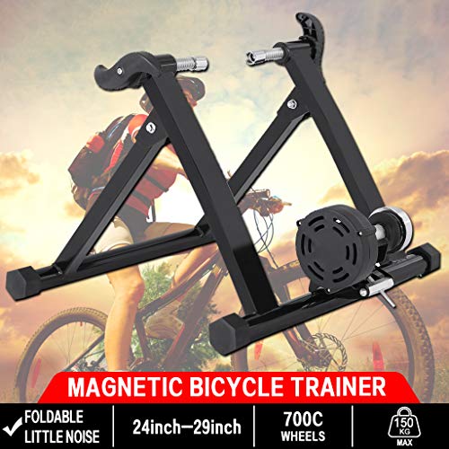 Cibee Sports Bike Trainer Stand, Magnetic/Wire Controlled Bicycle Stationary Stand for Indoor Exercise