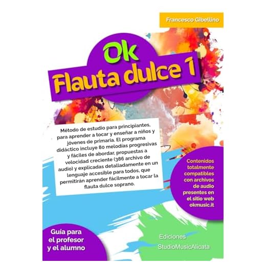 Ok Flauta dulce Nivel 1: Método de estudio para principiantes, para aprender a tocar y enseñar a niños y jóvenes de primaria. El programa didáctico ... de abordar, propuestas a velocidad creciente