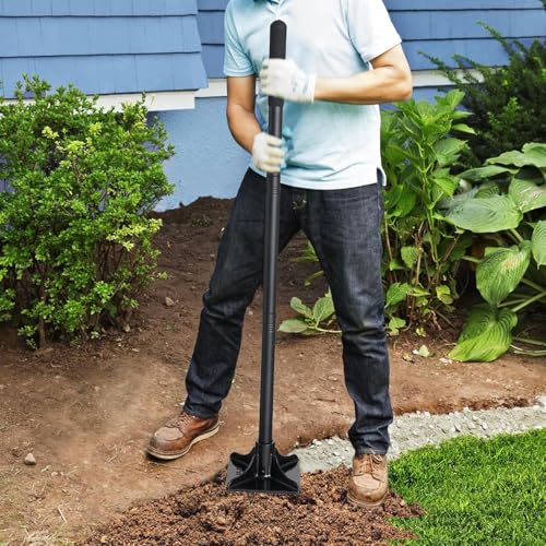 Herramienta compactadora de jardín acero 8x8 pulg. con mango miniatura 6