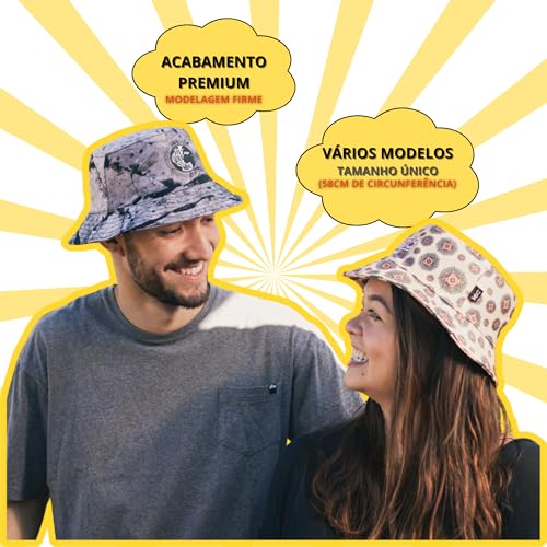 Chapéu Bucket Masculino Feminino MXC BRASIL (BR, Alfa, Único, Bege Bússolas)