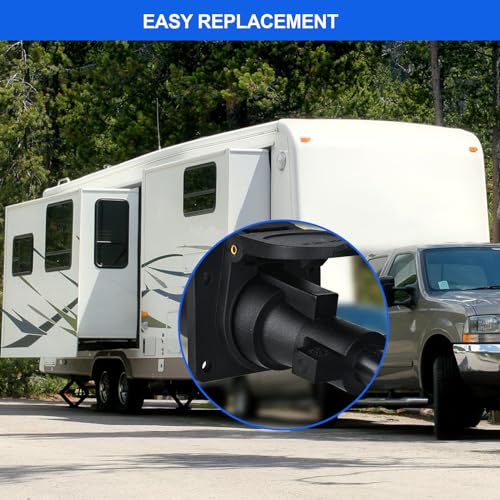Image of 12 Ft 7 Pin Trailer Plug 10-14AWG 7 Way Trailer Plug Brass 7 Pin Trailer Wiring Harness Heavy Duty 7 Wire Trailer Wiring Harness Kit With Dust Cover 7 Way Trailer Wire for Rv Trailer Camper