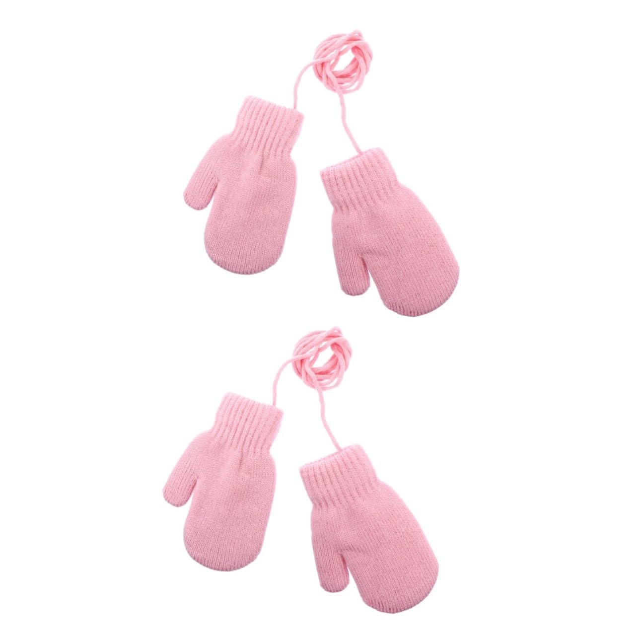 SHERCHPRY 2 Pairs Winter Warm Gloves for Kids Windproof Mitten Knitted Gloves for Boy Girl