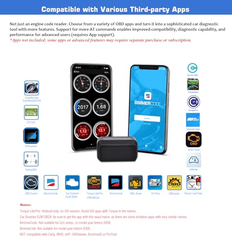 Veepeak OBDCheck BLE+ Bluetooth OBD II EOBD Diagnosegerät Adapter Stecker Auto Diagnose Scanner für iOS und Android